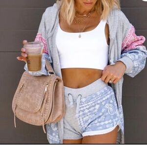 Vintage Havana Gray and Blue Athletic Shorts